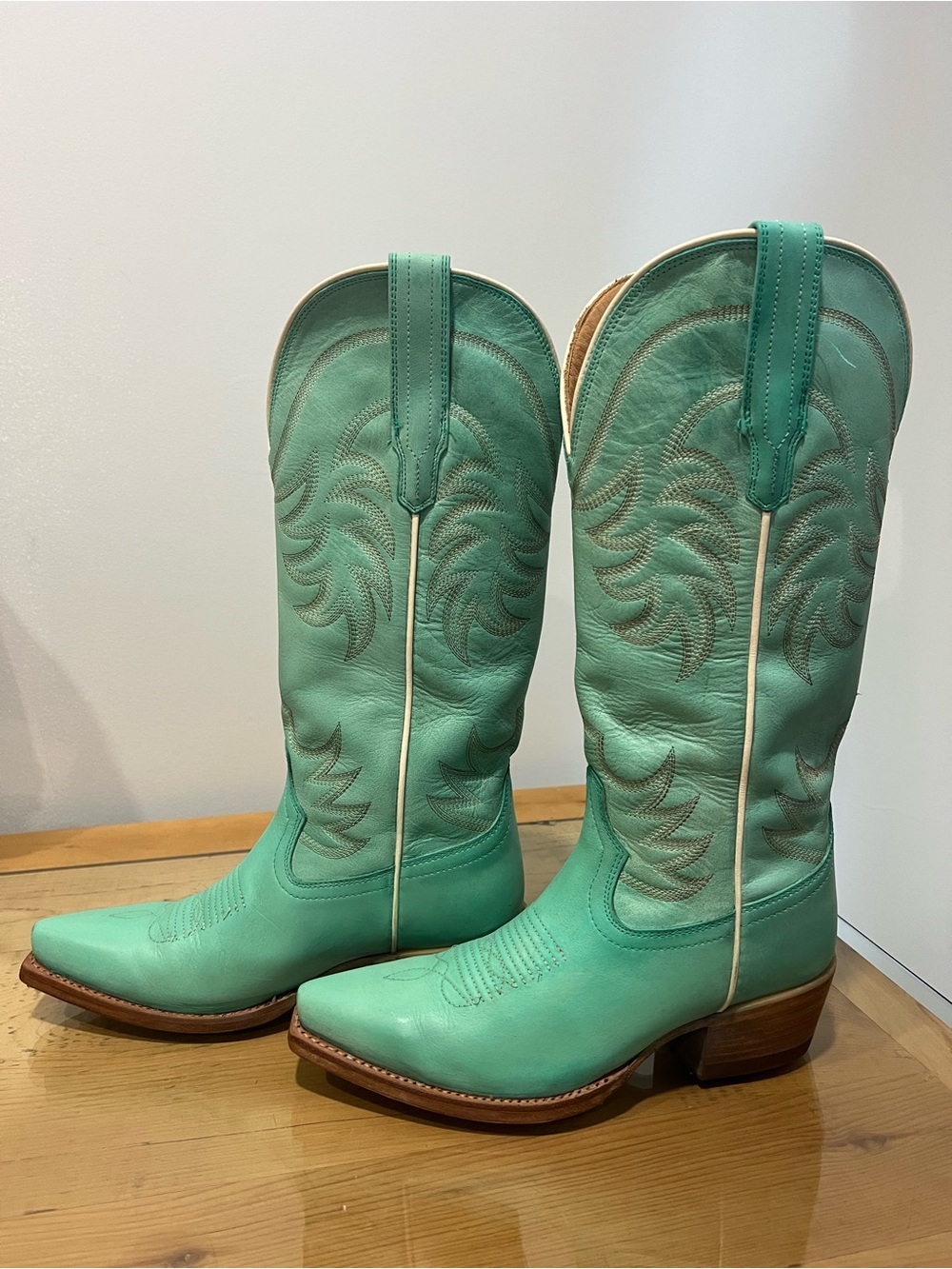 Tecovas The Annie Turquoise Western Heeled Boots  US 6